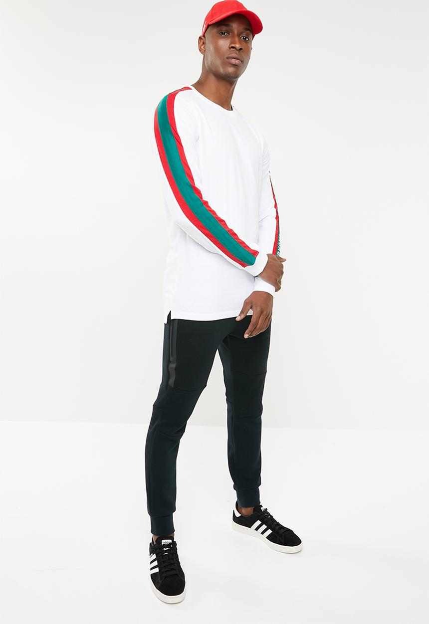 Jack & Jones - Anton long sleeve crew neck top - white