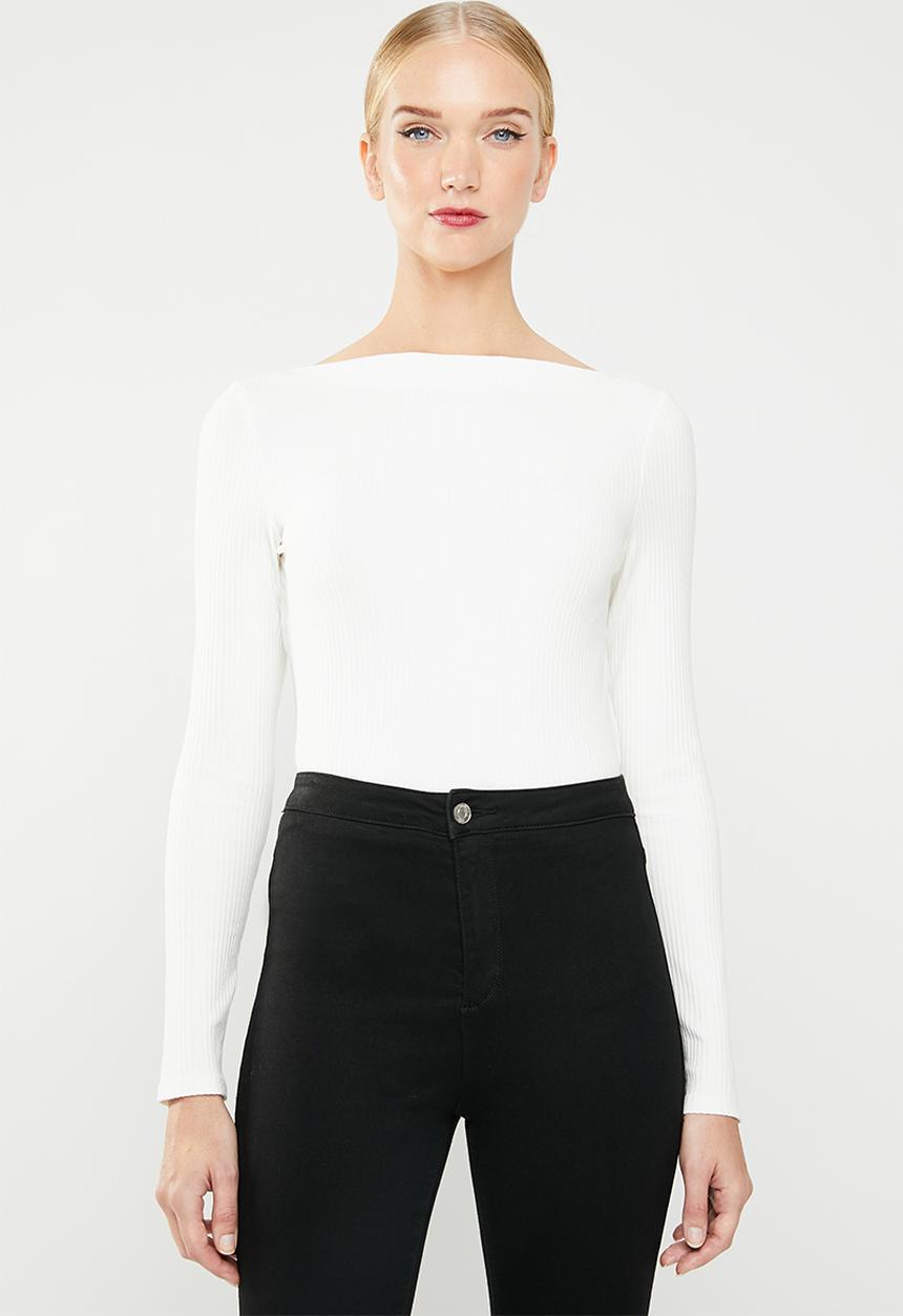 MANGO - Ribbed T-shirt - cream