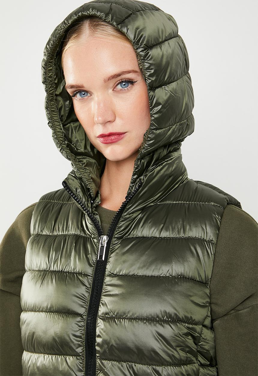 MANGO - Detachable hooded gilet - khaki
