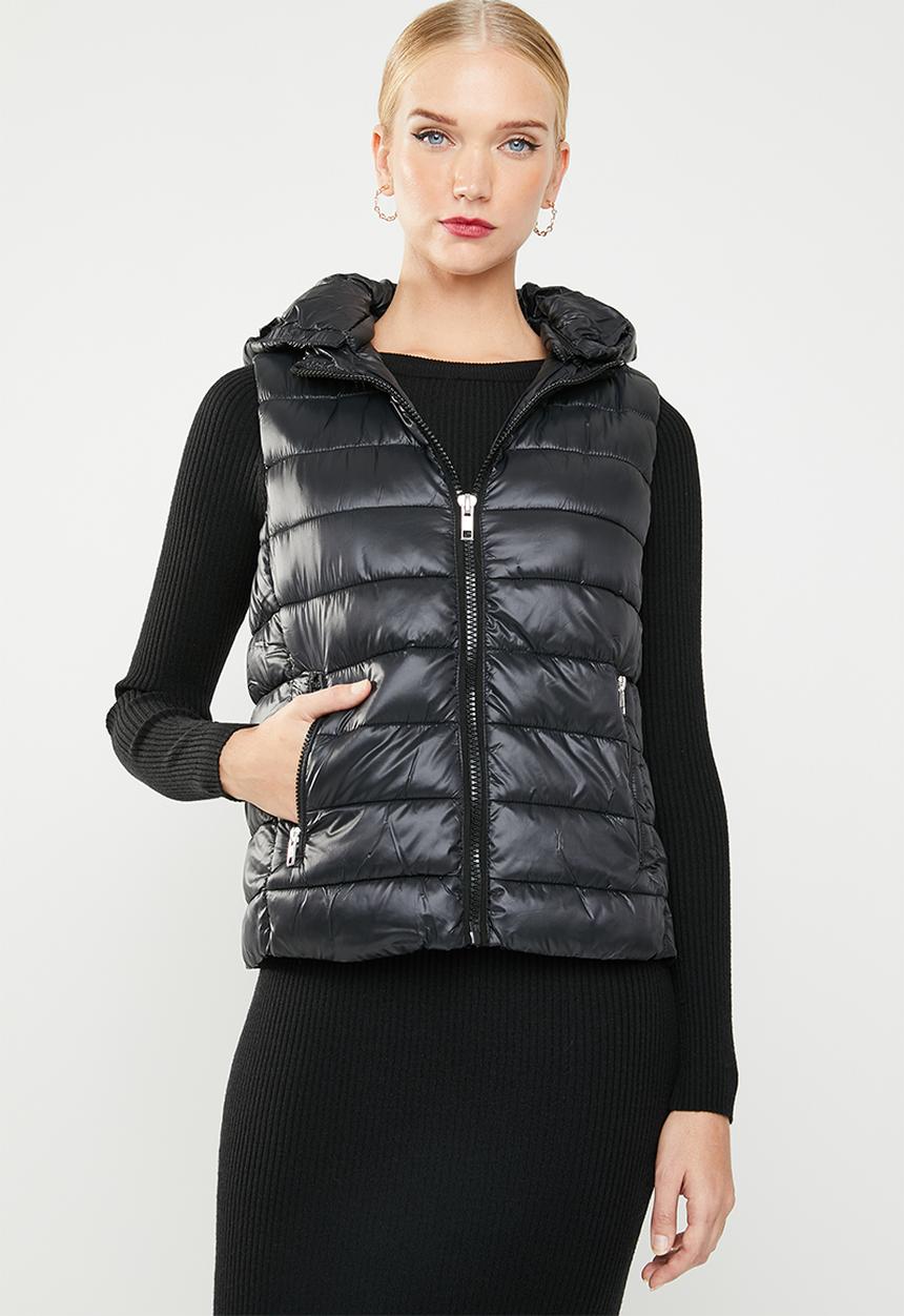 MANGO - Detachable hooded gilet - black