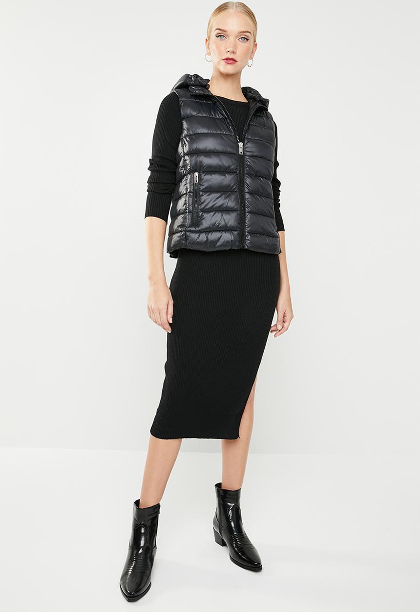 MANGO - Detachable hooded gilet - black