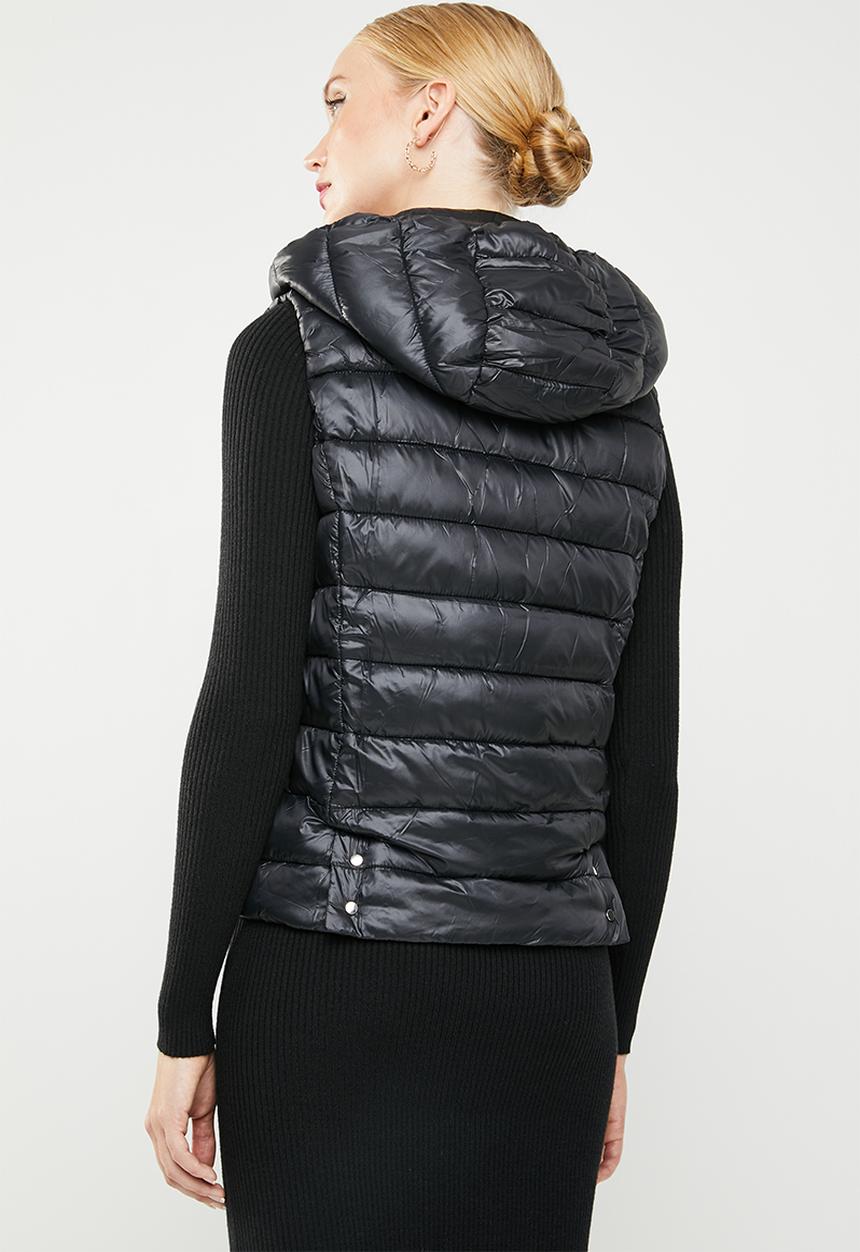 MANGO - Detachable hooded gilet - black