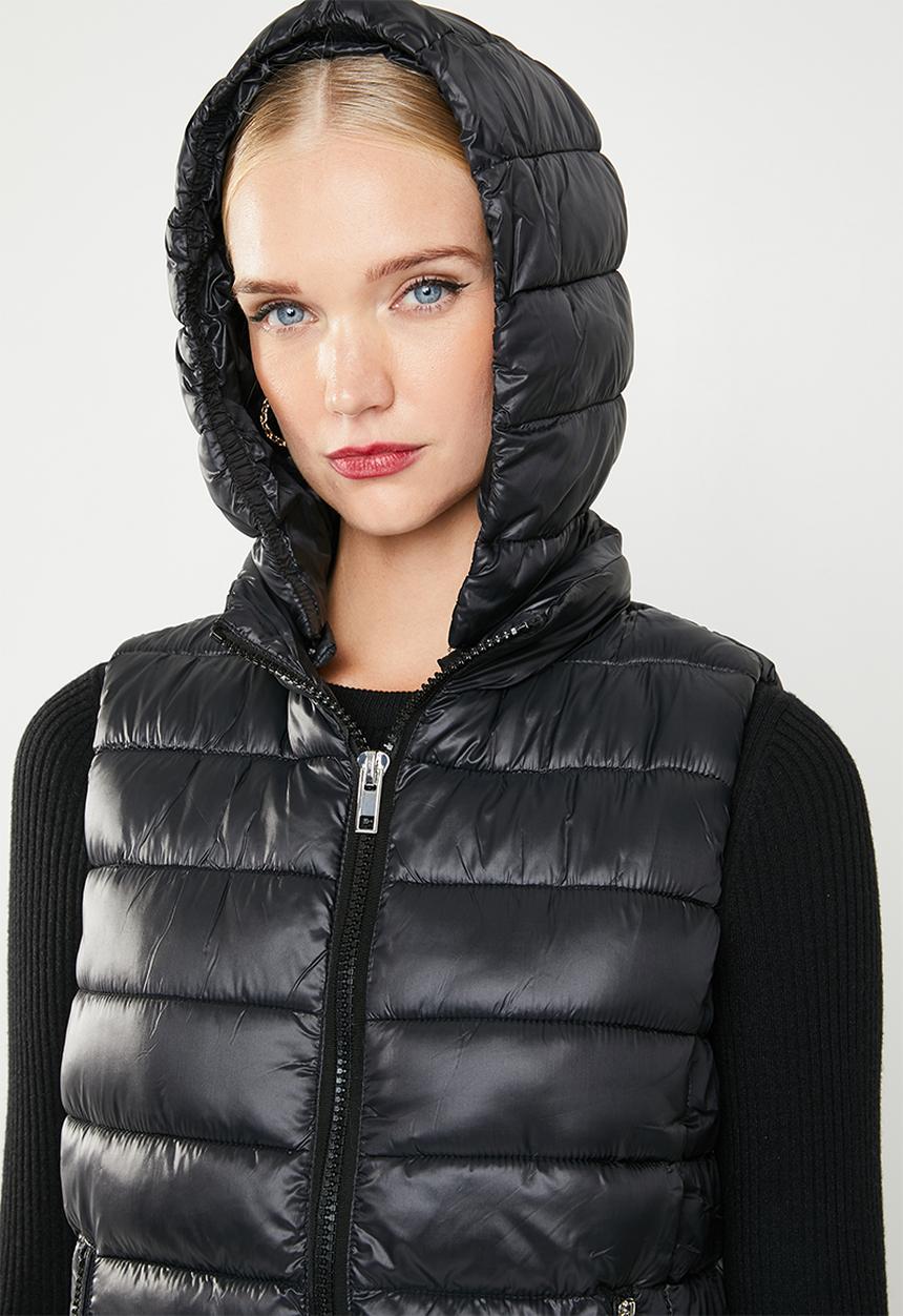 MANGO - Detachable hooded gilet - black