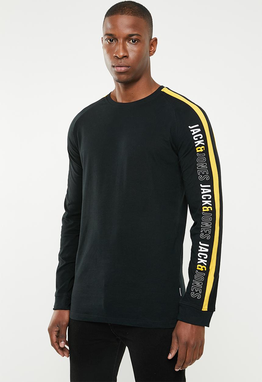 Jack & Jones - Anton long sleeve crew neck top - black