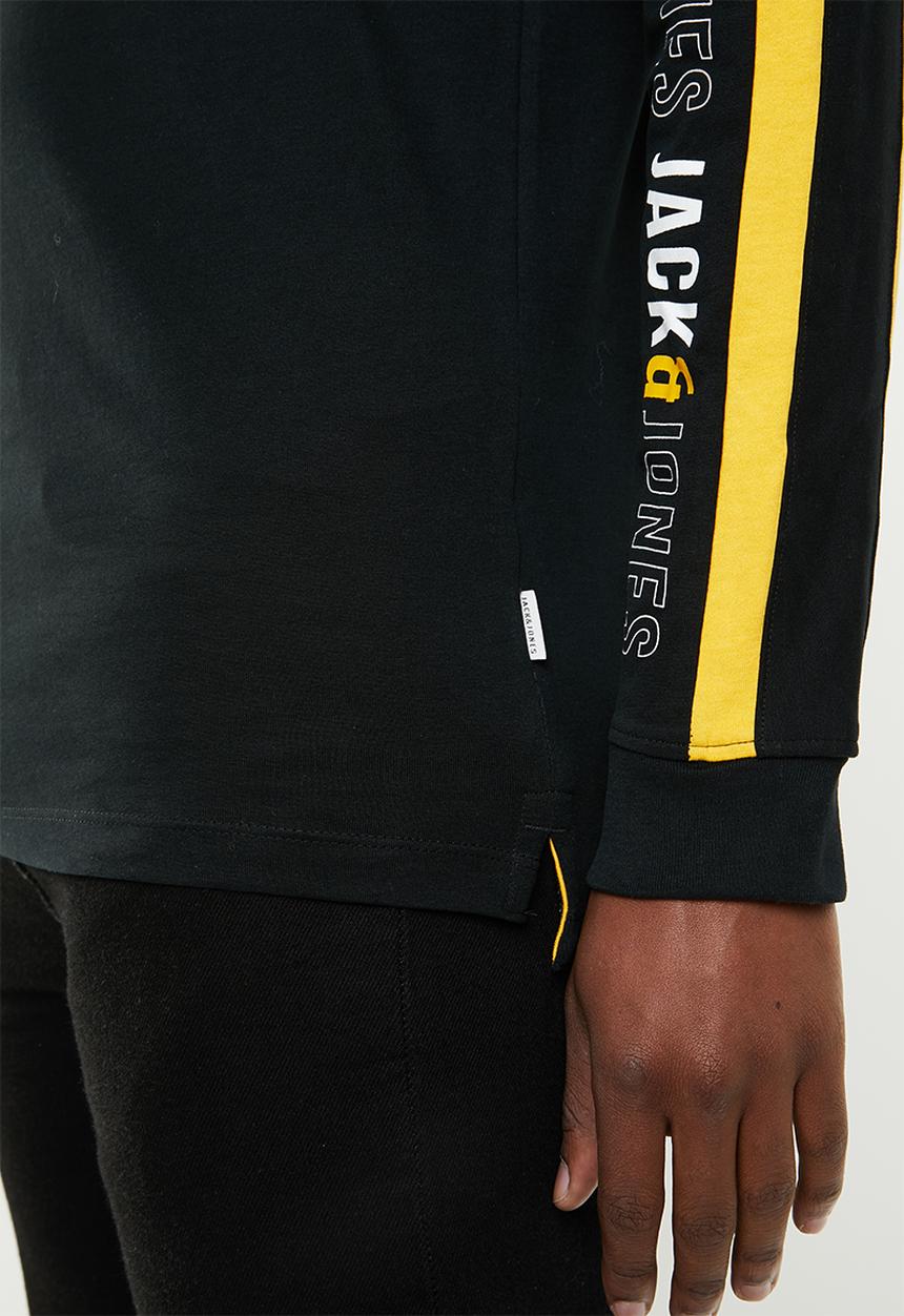 Jack & Jones - Anton long sleeve crew neck top - black