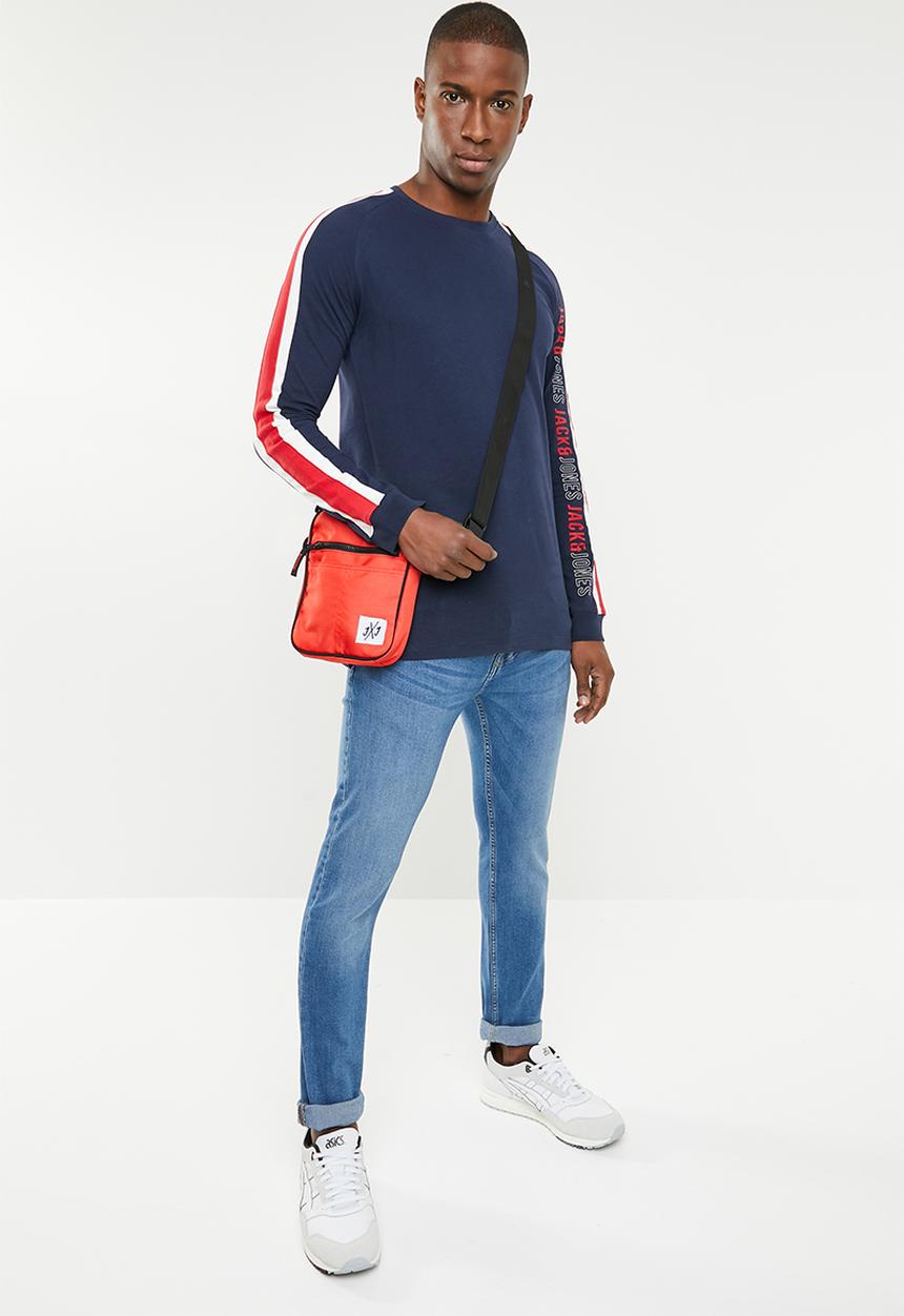 Jack & Jones - Anton long sleeve crew neck top - navy