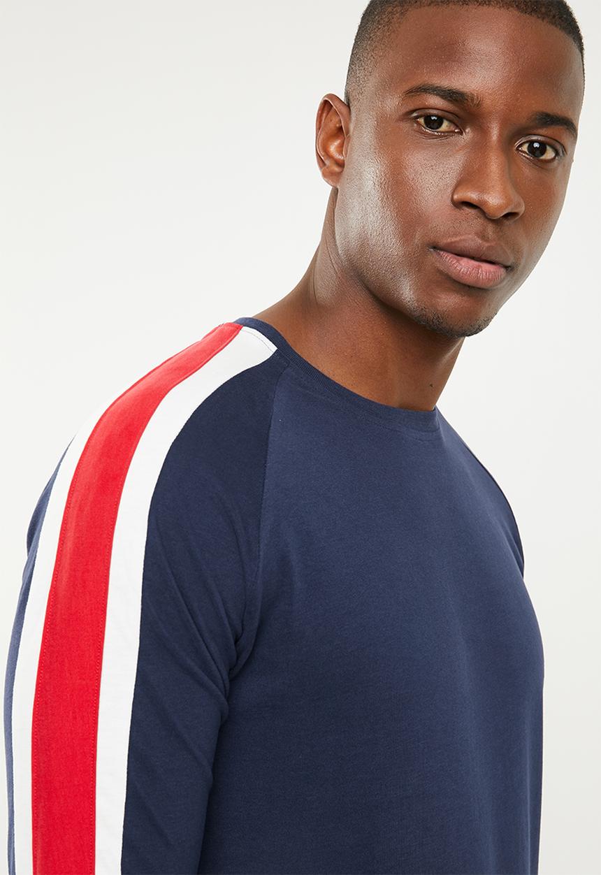 Jack & Jones - Anton long sleeve crew neck top - navy