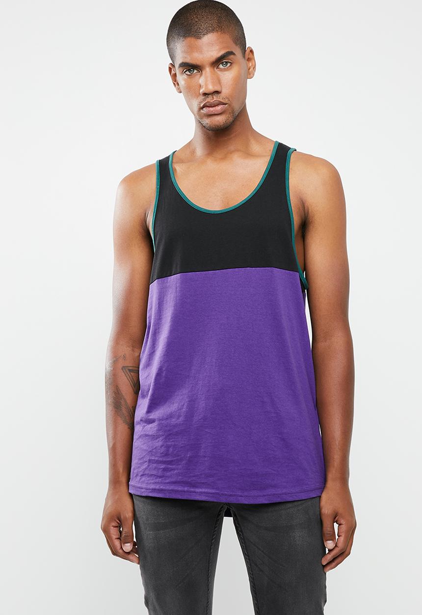 Cotton On - Tbar tank - purple & black 