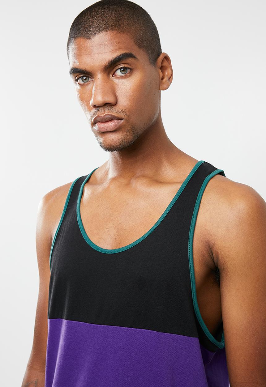 Cotton On - Tbar tank - purple & black 