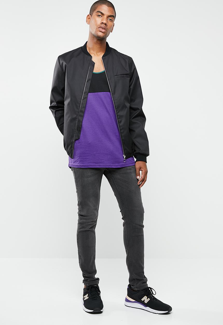 Cotton On - Tbar tank - purple & black 