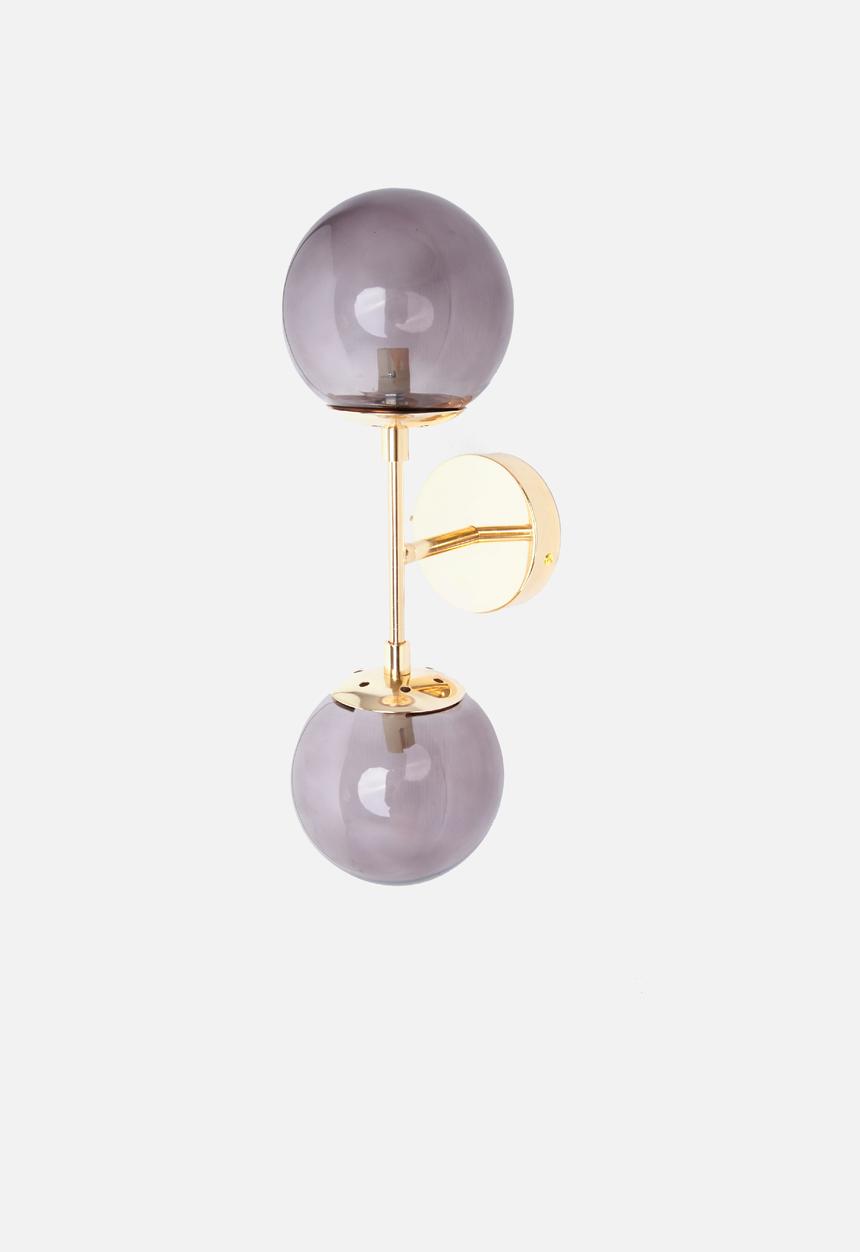 Sixth Floor - Zola wall lamp - brass/smoke
