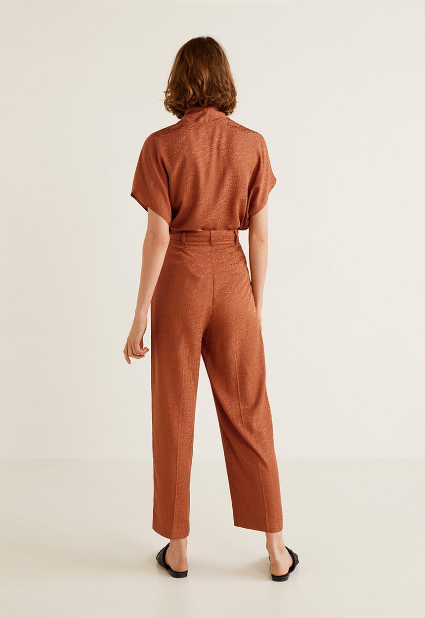 MANGO - Straight-fit crop trousers - tan 