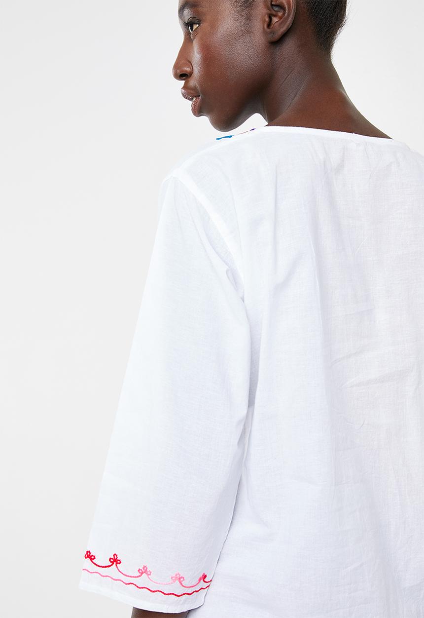 Lithe - Embroidered kaftan - white