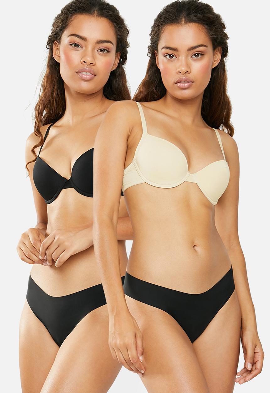 Superbalist - 2 Pack T-shirt bra - cream & black