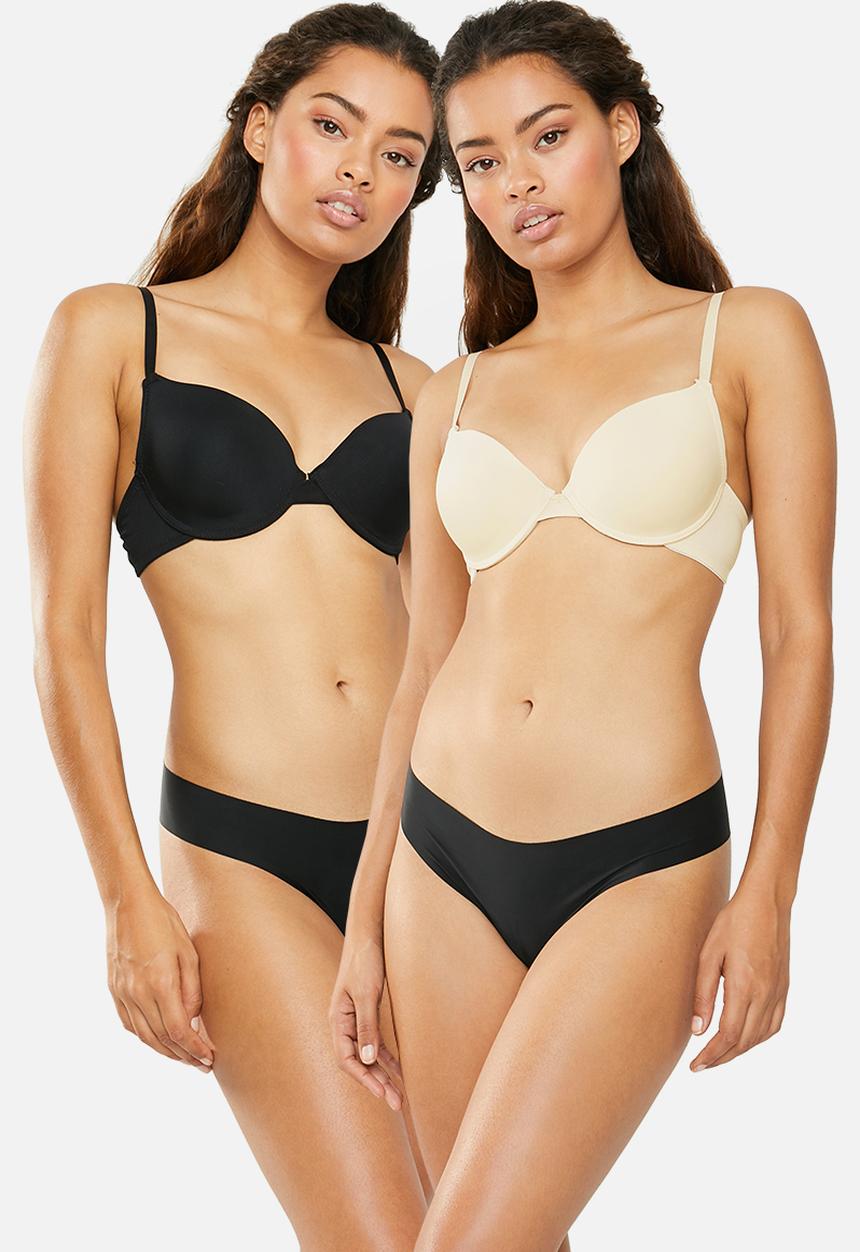 Superbalist - 2 Pack push up bra - cream & black
