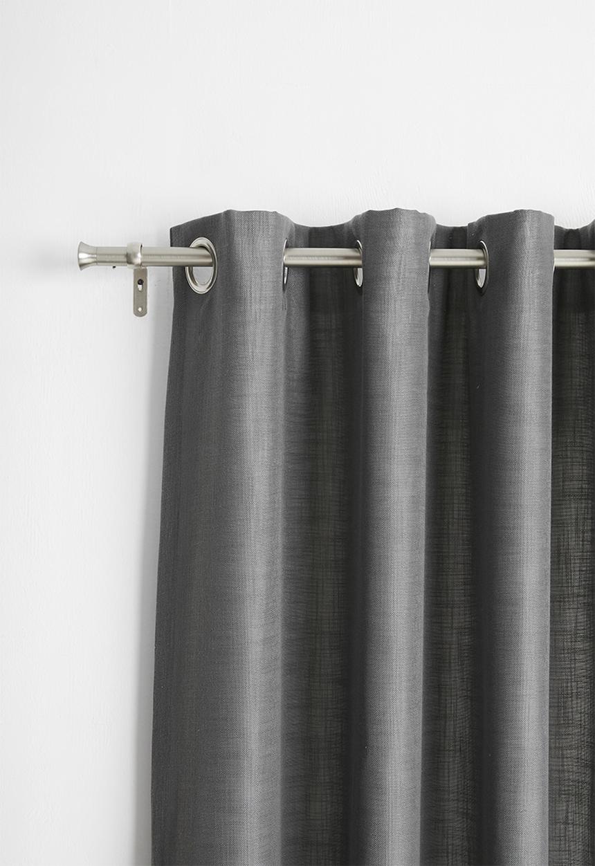 Sixth Floor - Slub lined eyelet curtain 2 pack - charcoal