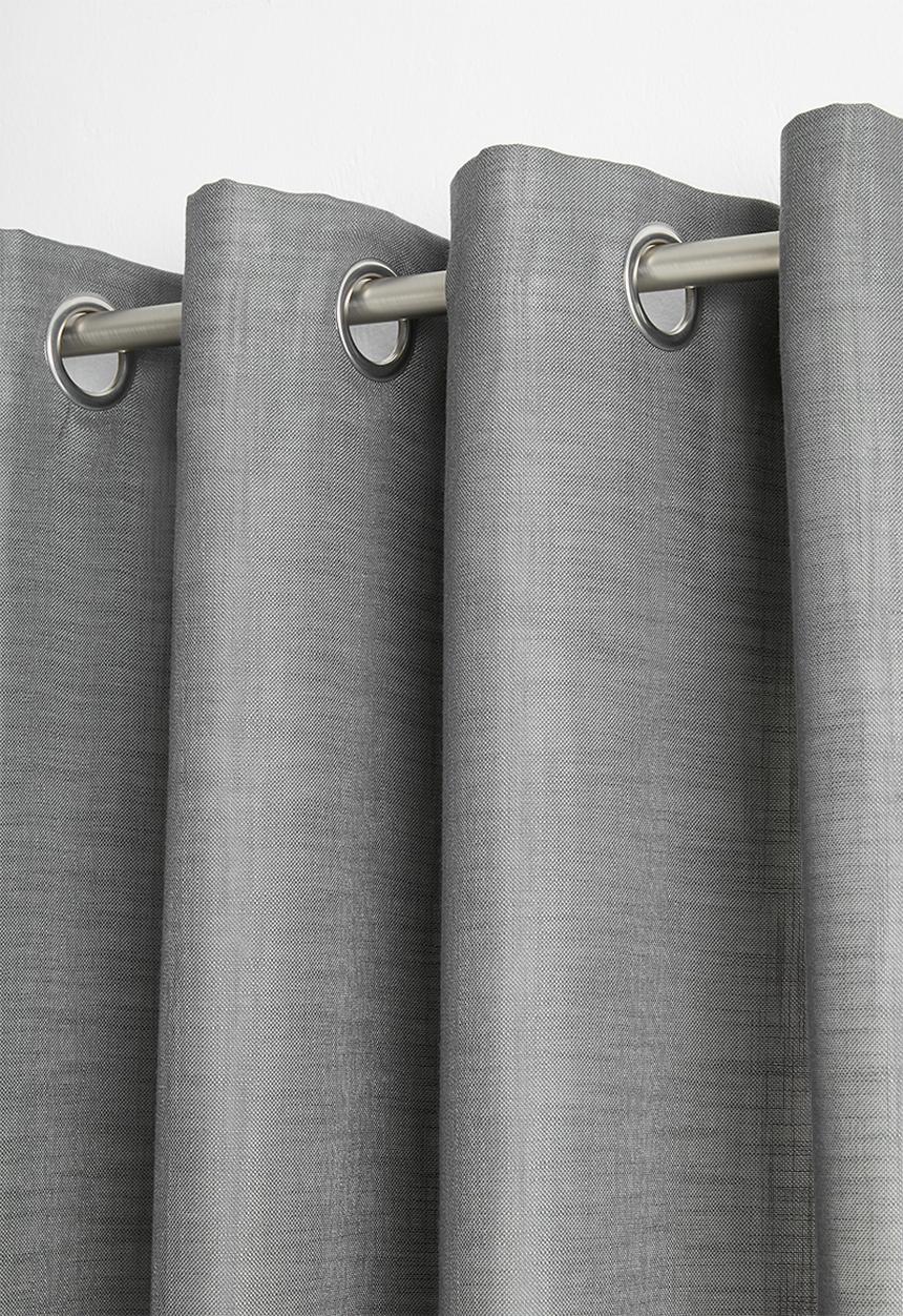 Sixth Floor - Slub lined eyelet curtain 2 pack - charcoal