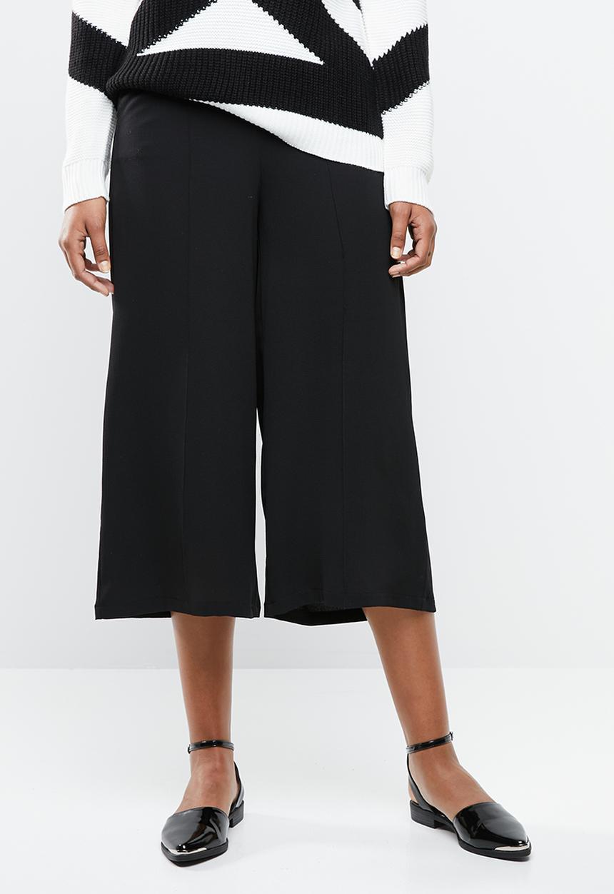 MANGO - Seam detail culotte trousers - black