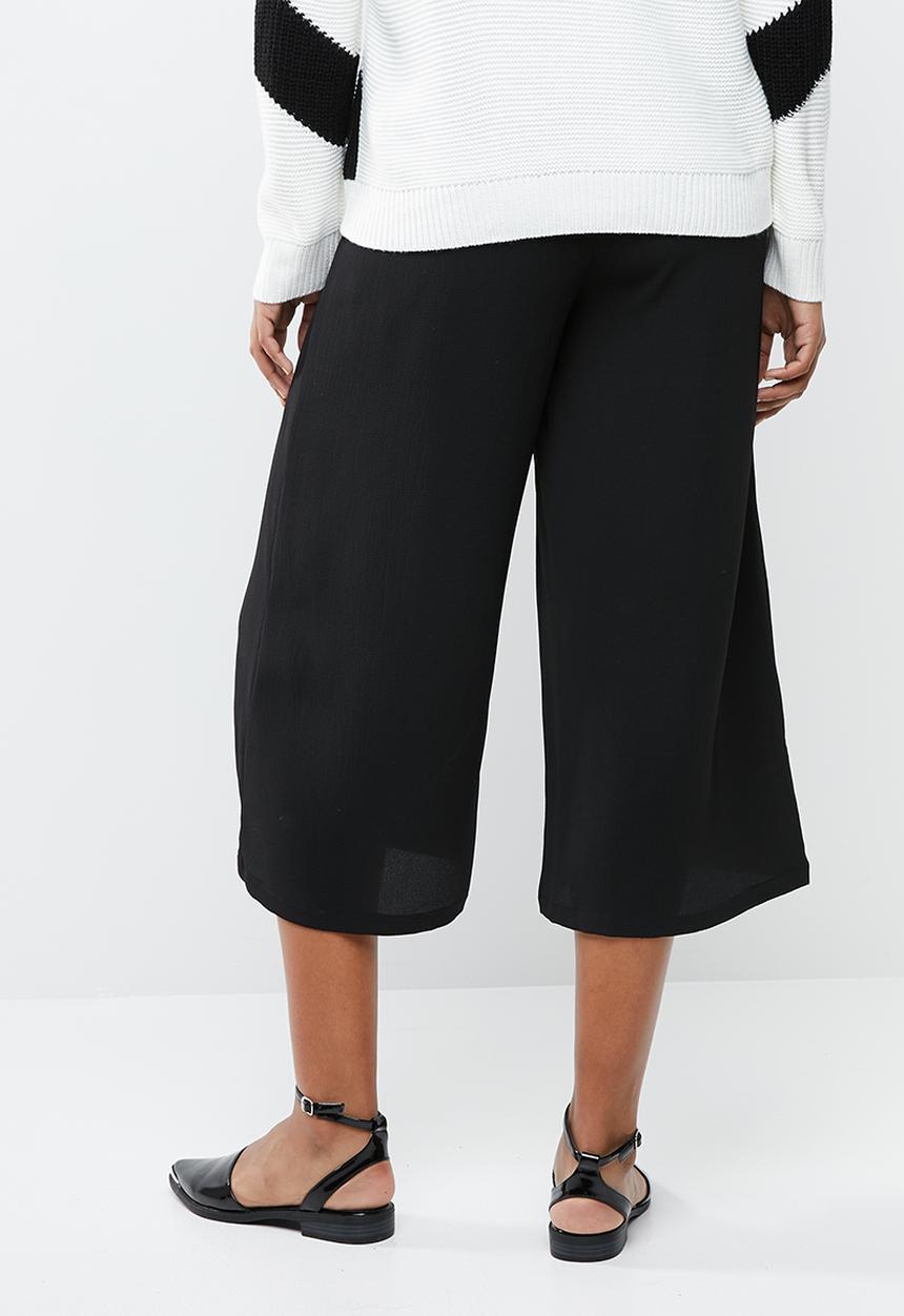 MANGO - Seam detail culotte trousers - black