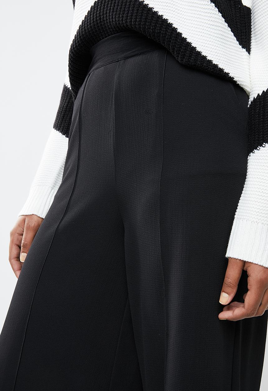 MANGO - Seam detail culotte trousers - black