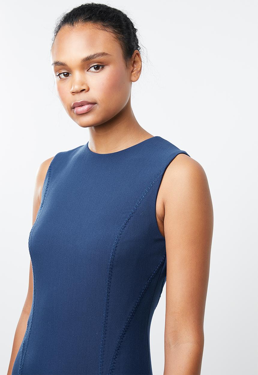 MANGO - Seam bodycon shift dress - blue