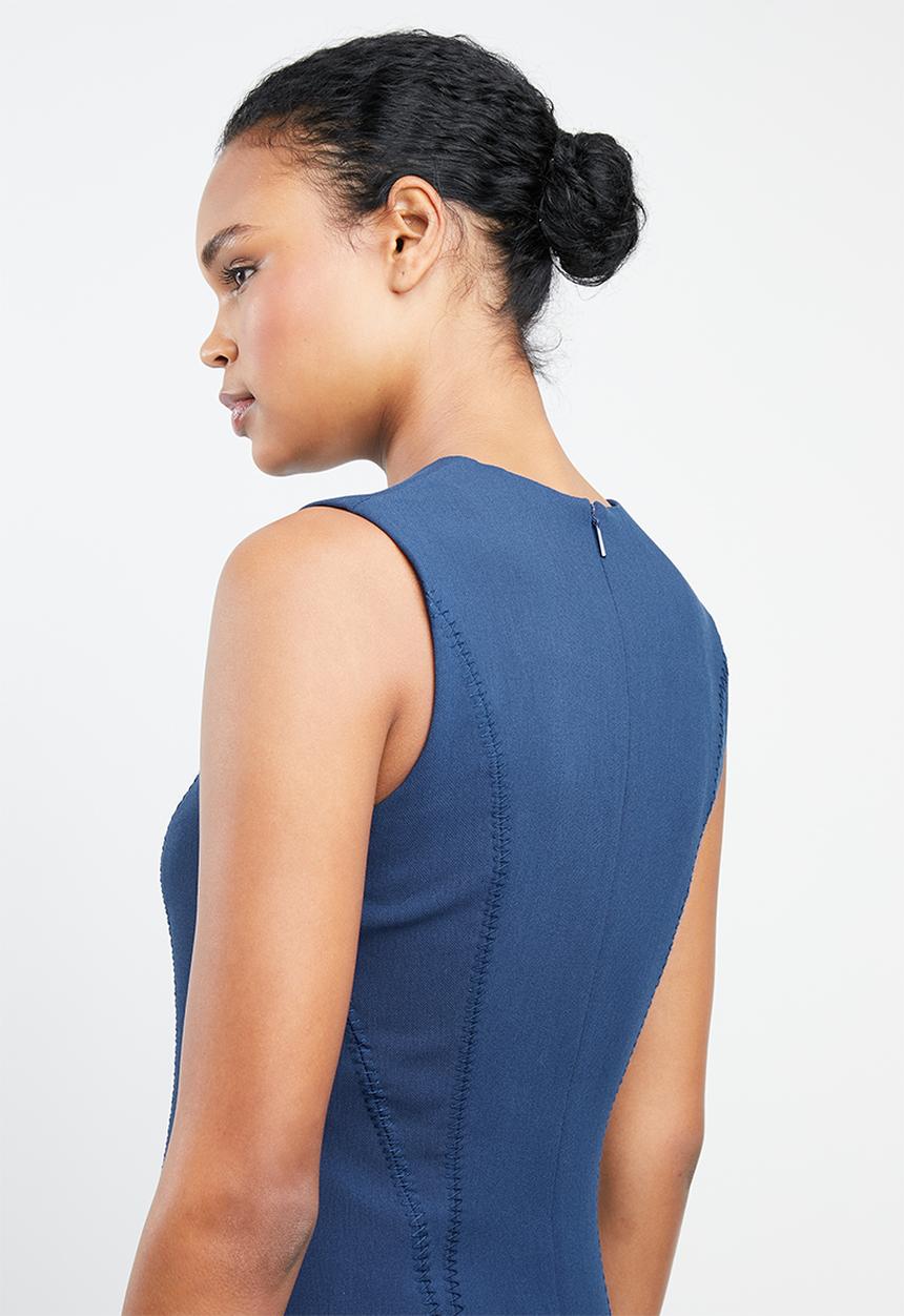 MANGO - Seam bodycon shift dress - blue