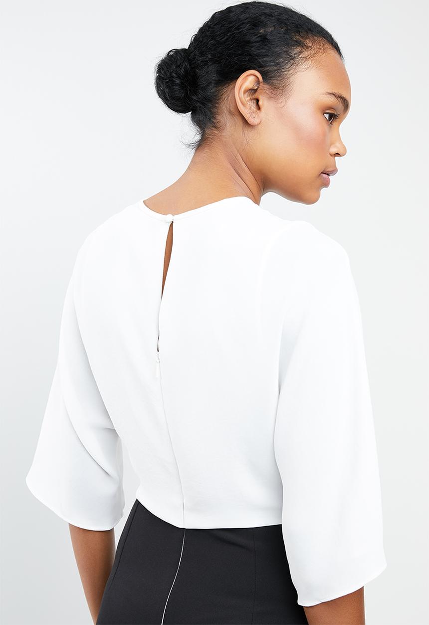 MANGO - Monochrome contrast dress - black