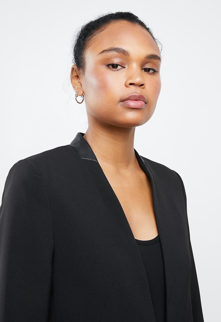 MANGO - Inside lapel blazer - black