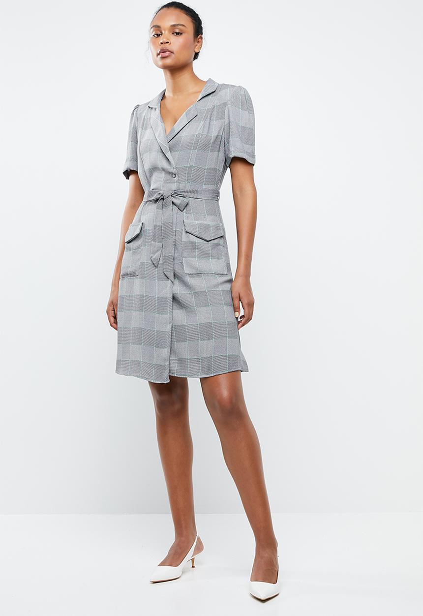 MANGO - Printed shirt dress - grey