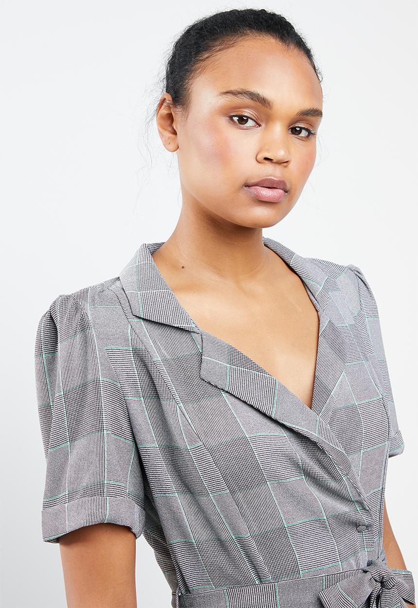 MANGO - Printed shirt dress - grey