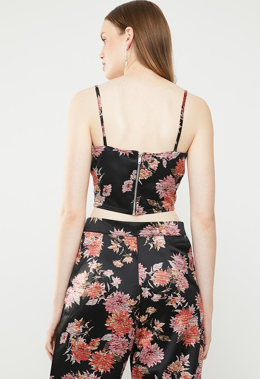 STYLE REPUBLIC - Cropped strappy top - black