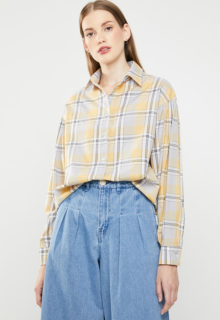 Superbalist - Check blouson sleeve shirt - multi