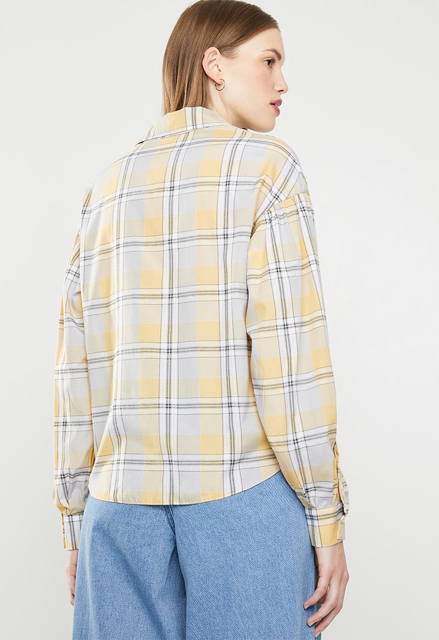 Superbalist - Check blouson sleeve shirt - multi