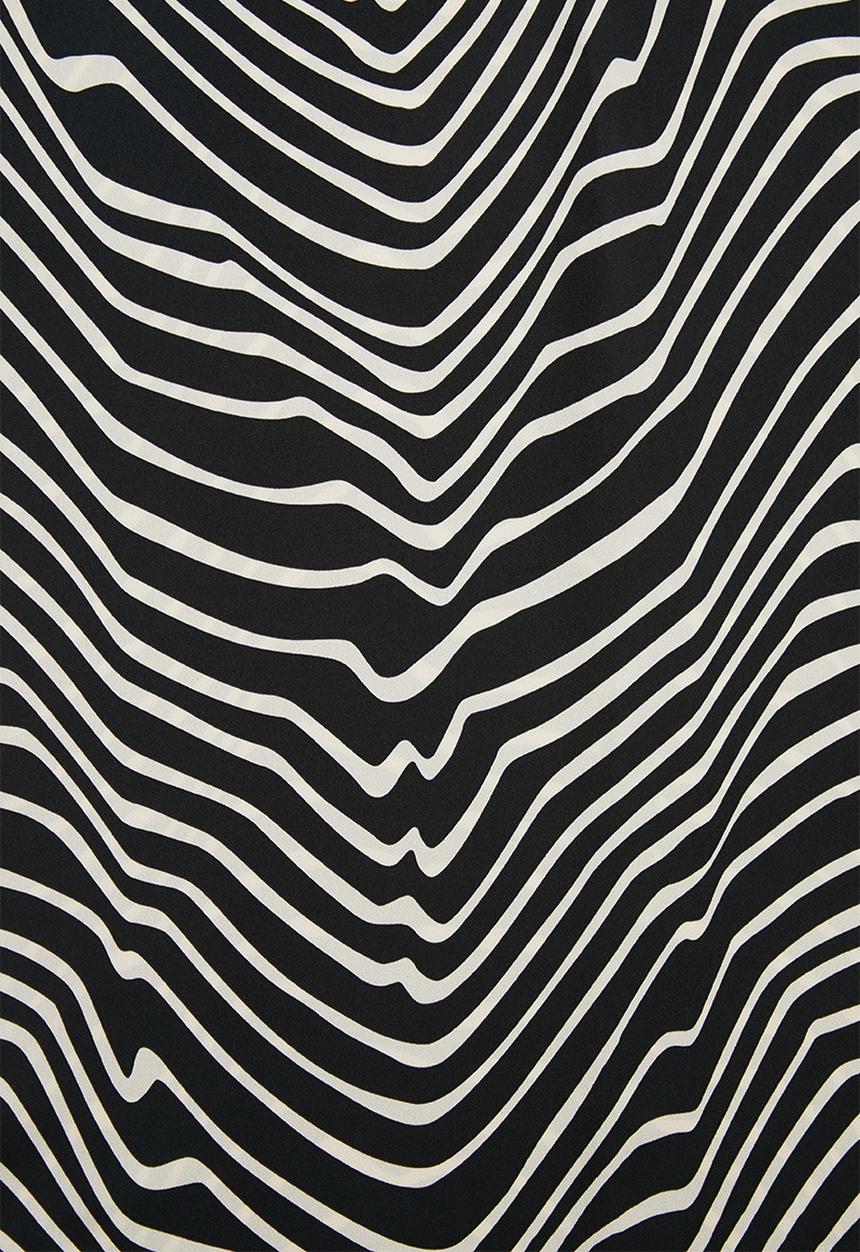 MANGO - Zebra v-neck dress - black & cream