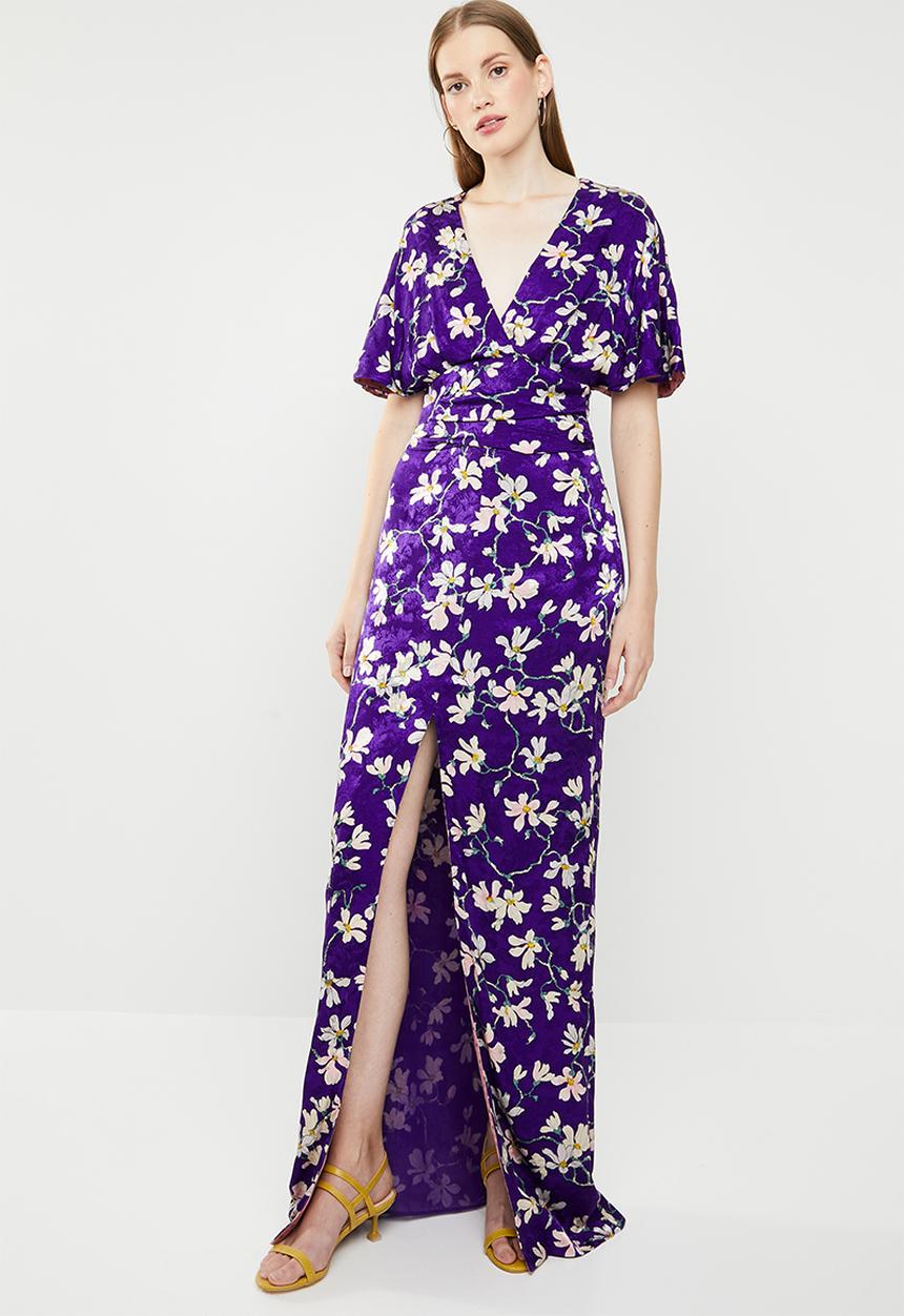 MANGO - Floral kimono dress - purple