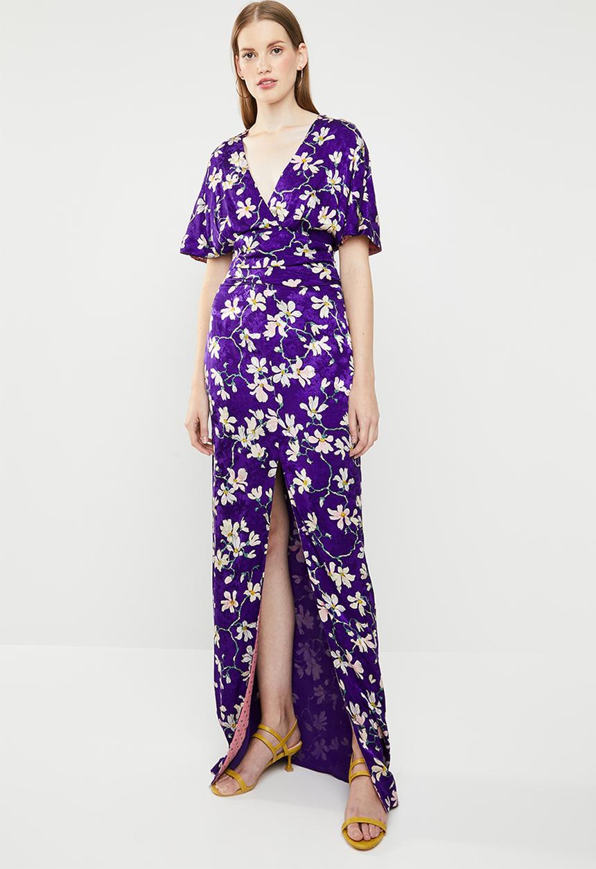 MANGO - Floral kimono dress - purple
