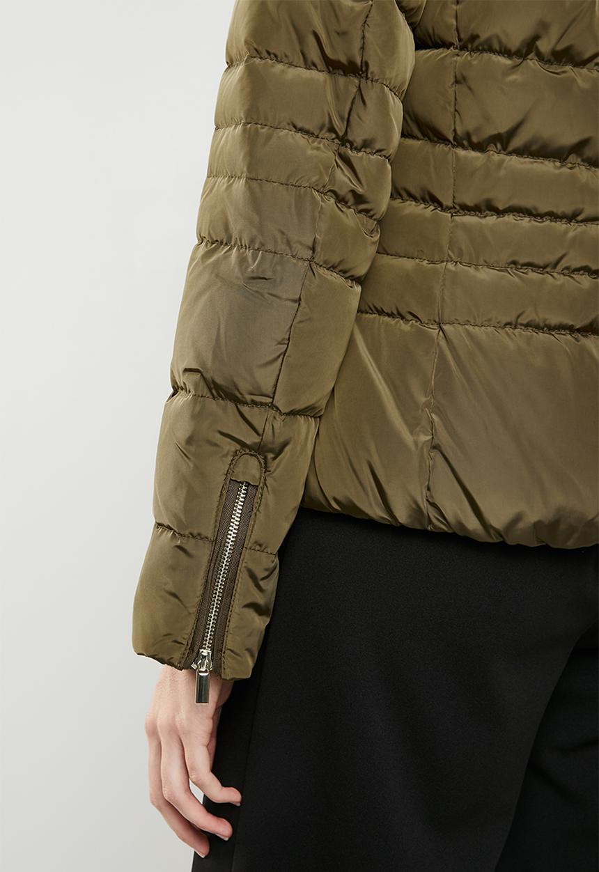 MANGO - Down and feather puffer - khaki