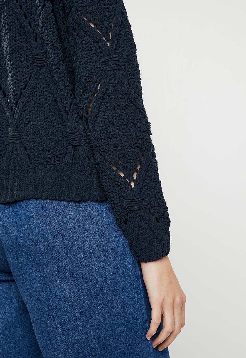 ONLY - Yasmin long sleeve structure pullover - navy