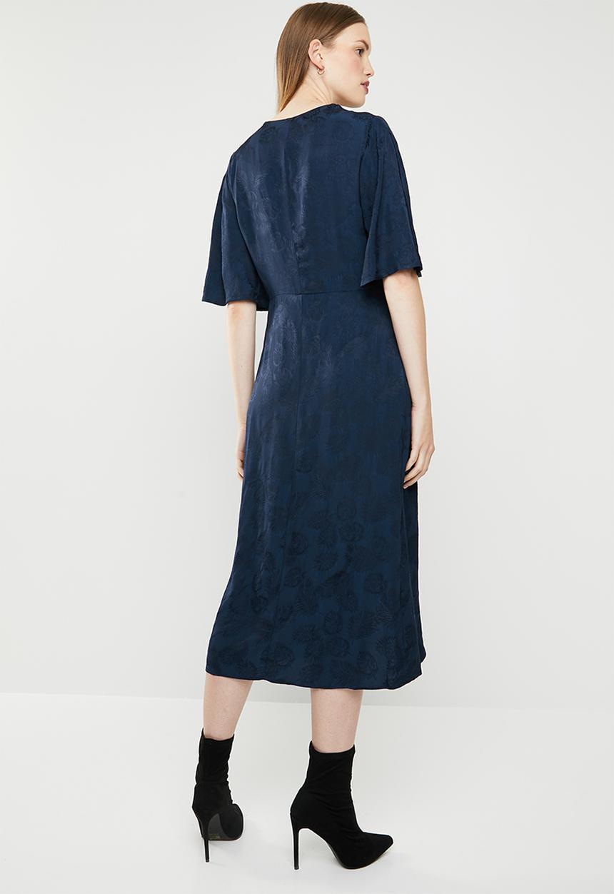 MANGO - Knot jacquard dress - navy