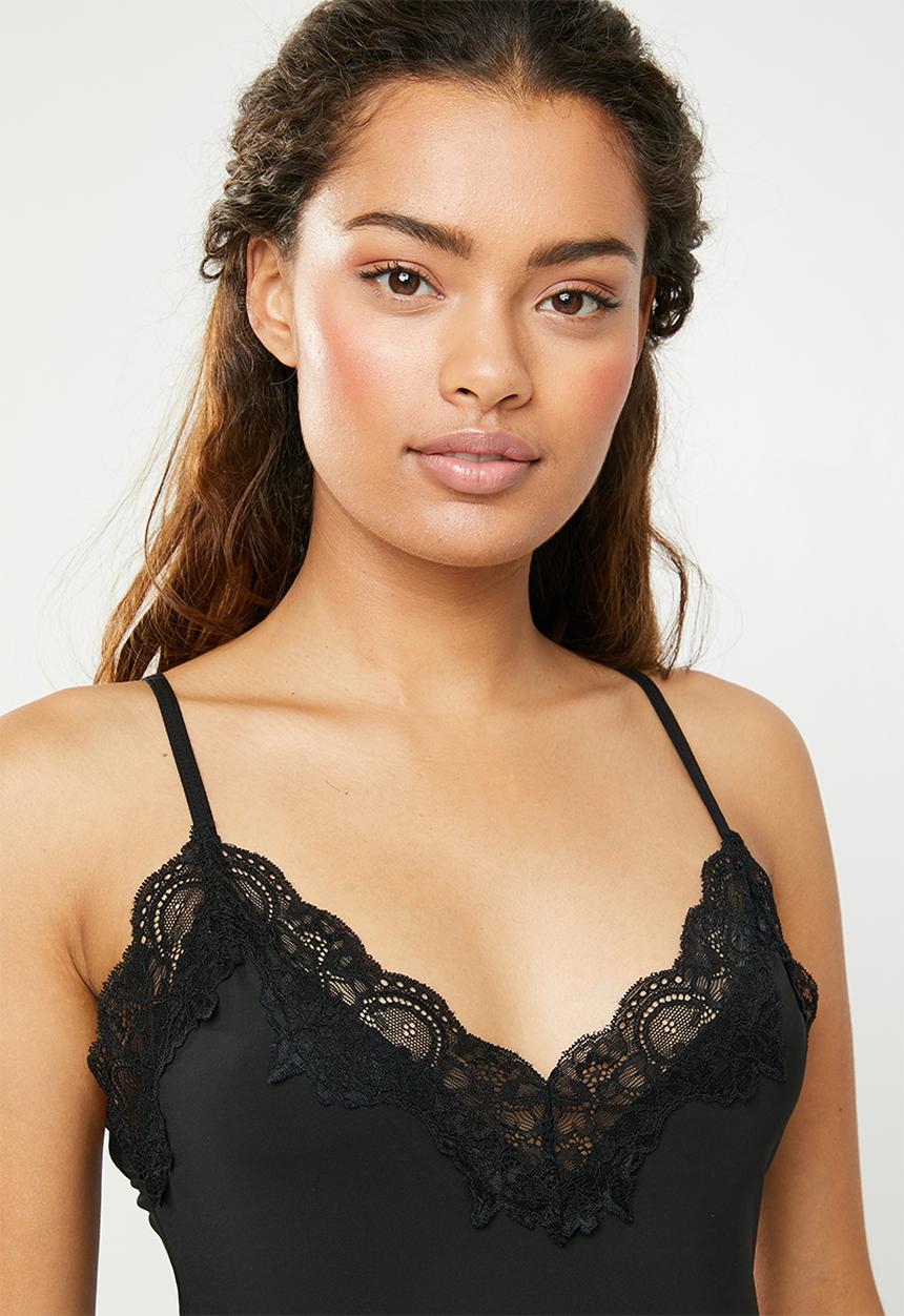 Cotton On - Lace slinky nightie - black