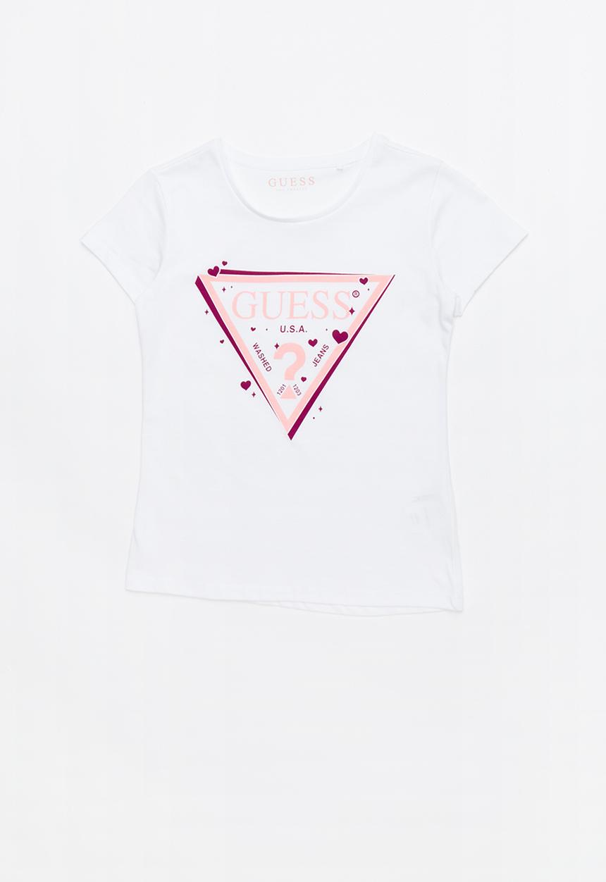 GUESS - Short sleeve double hearts tee - white