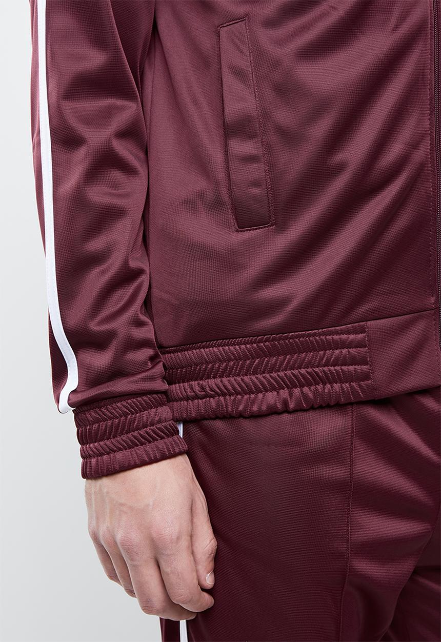 Superbalist - Side stripe tricot tracktop - burgundy