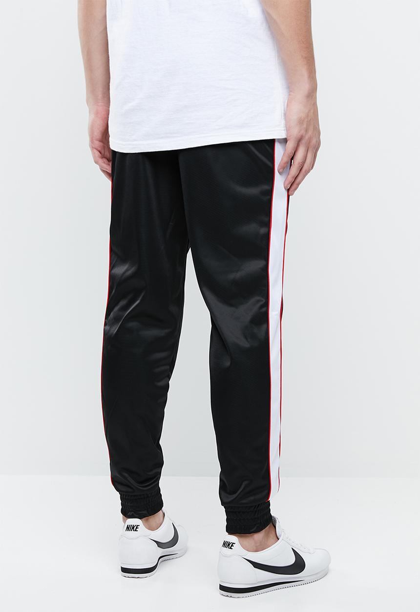 Superbalist - Slim fit cuffed side stripe tricot pant - black