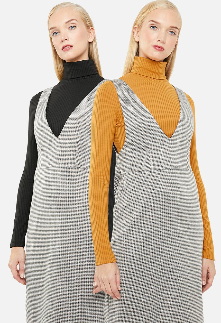 Superbalist - 2 Pack rib poloneck top - yellow & black