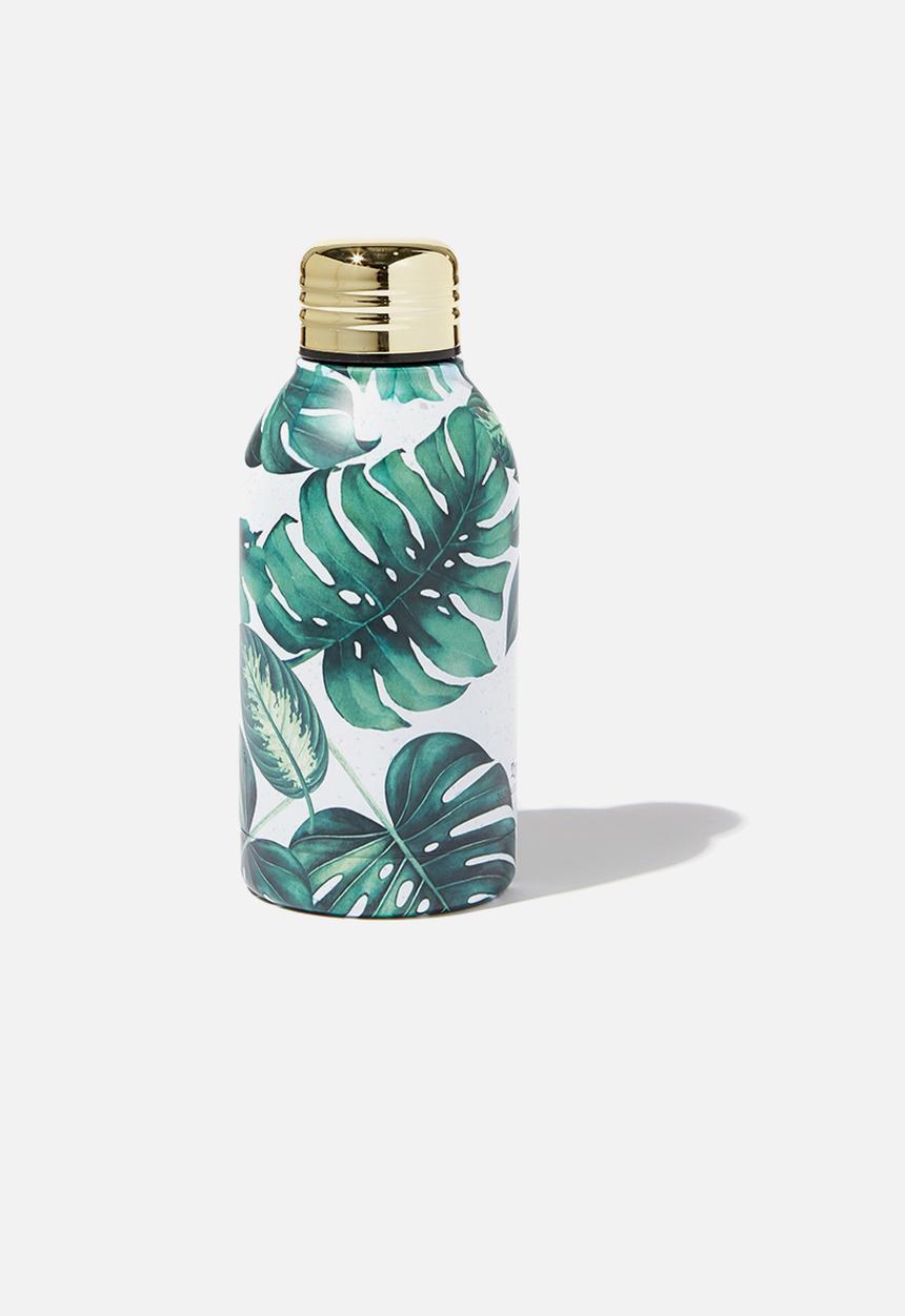 Typo - Mini metal drink bottle - white & green 