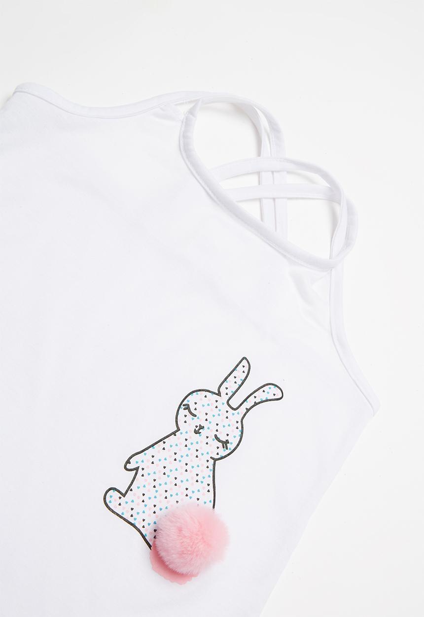 Rebel Republic - Heart crossover short sleeve & shorts set - white & grey