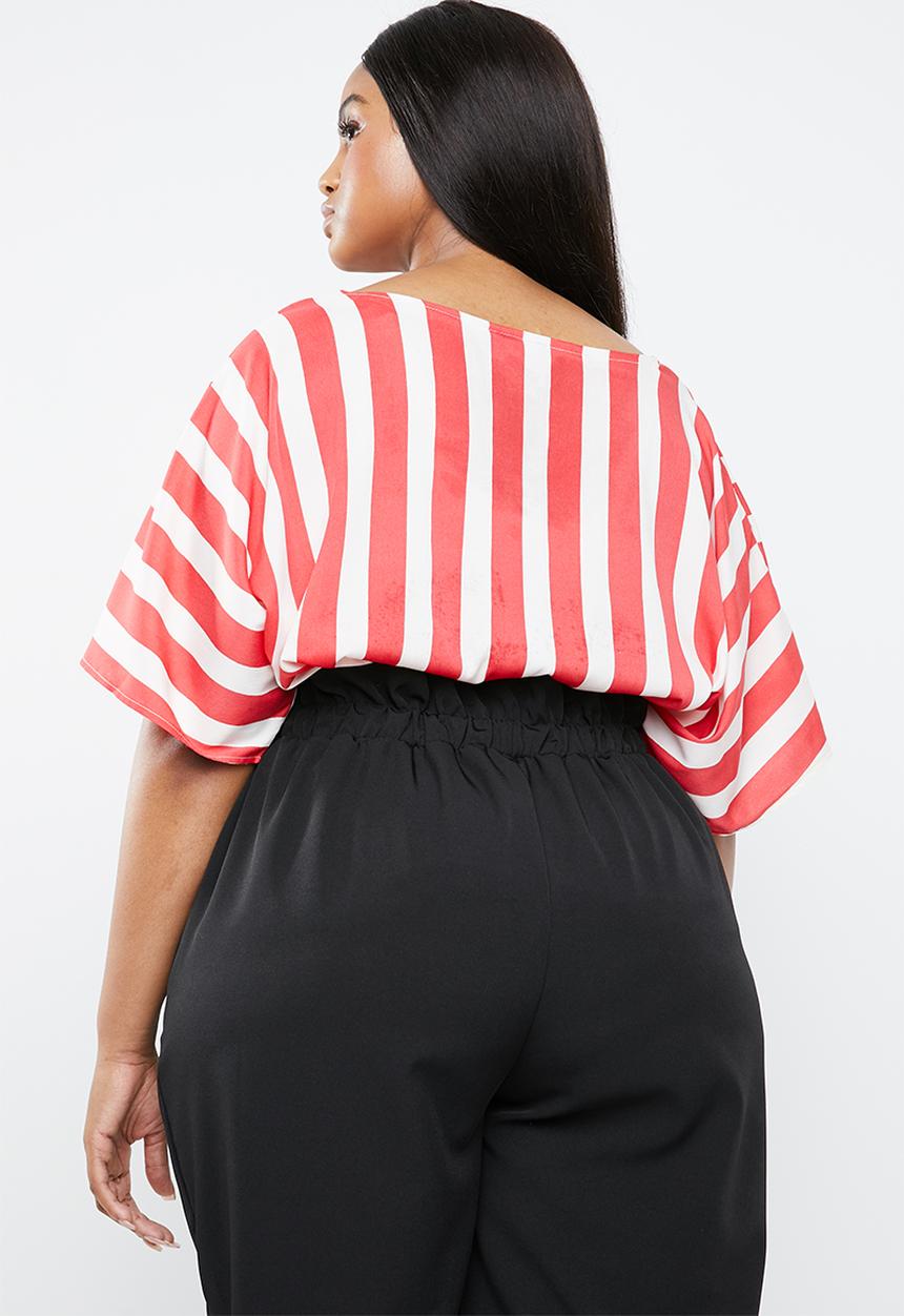 STYLE REPUBLIC PLUS - Basic boxy blouse - red & white 