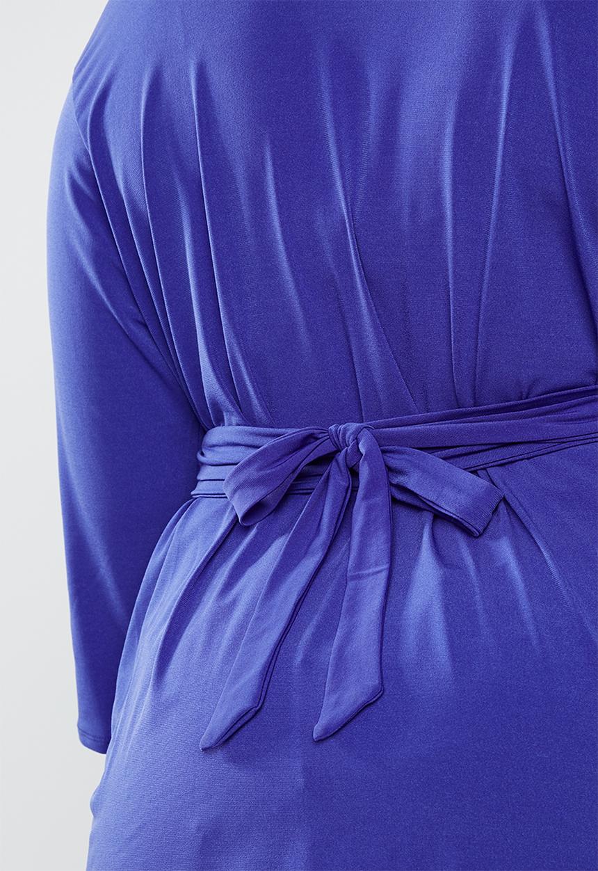 STYLE REPUBLIC PLUS - Self-tie wrap top - blue