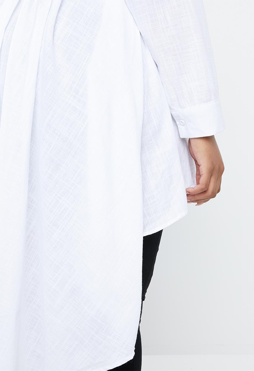 STYLE REPUBLIC PLUS - Dip hem tunic - white