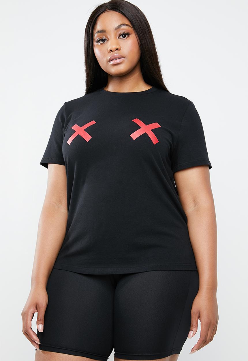 STYLE REPUBLIC PLUS - Criss-cross T-shirt - black